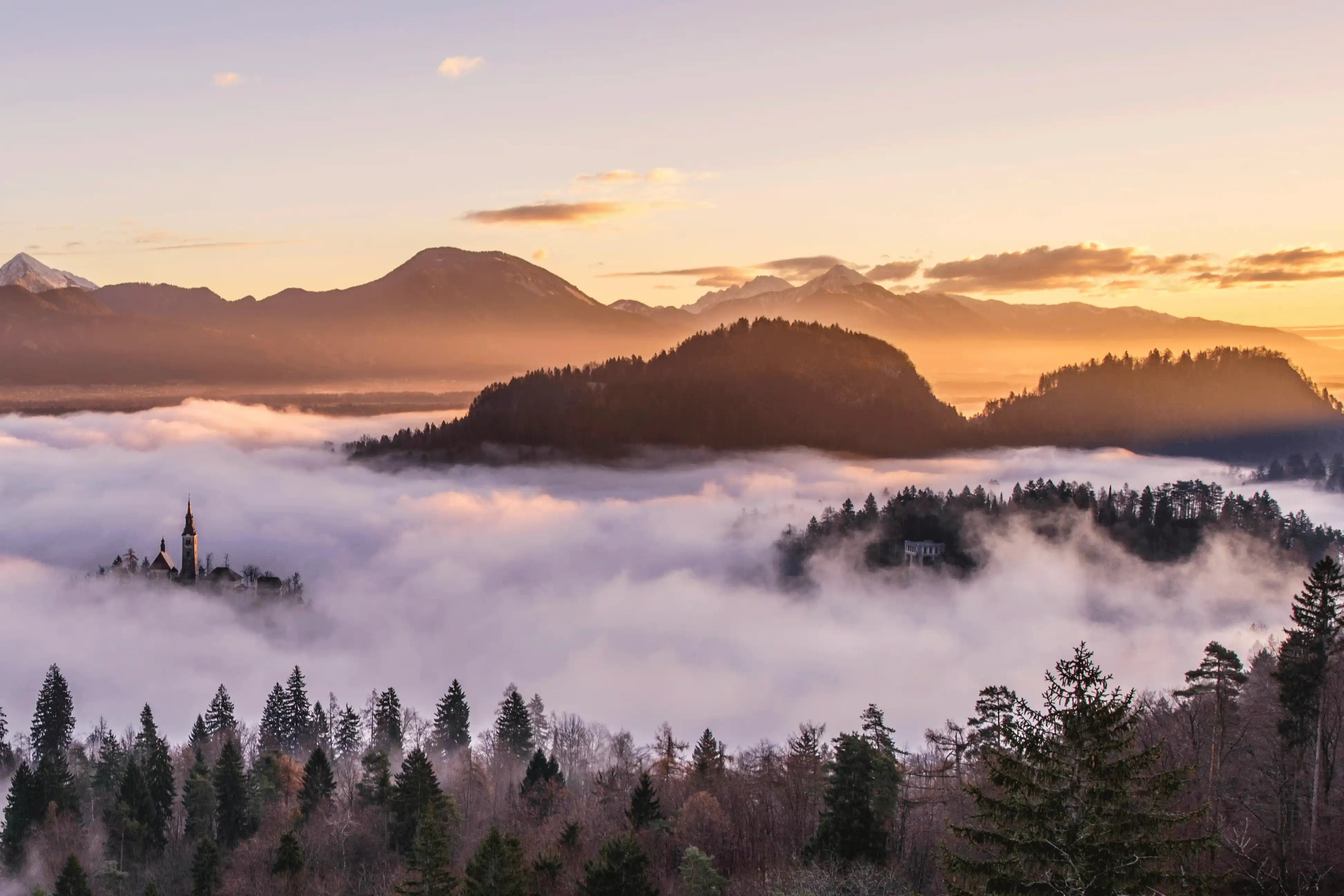 Aerial Photo of Cloudy Mountain