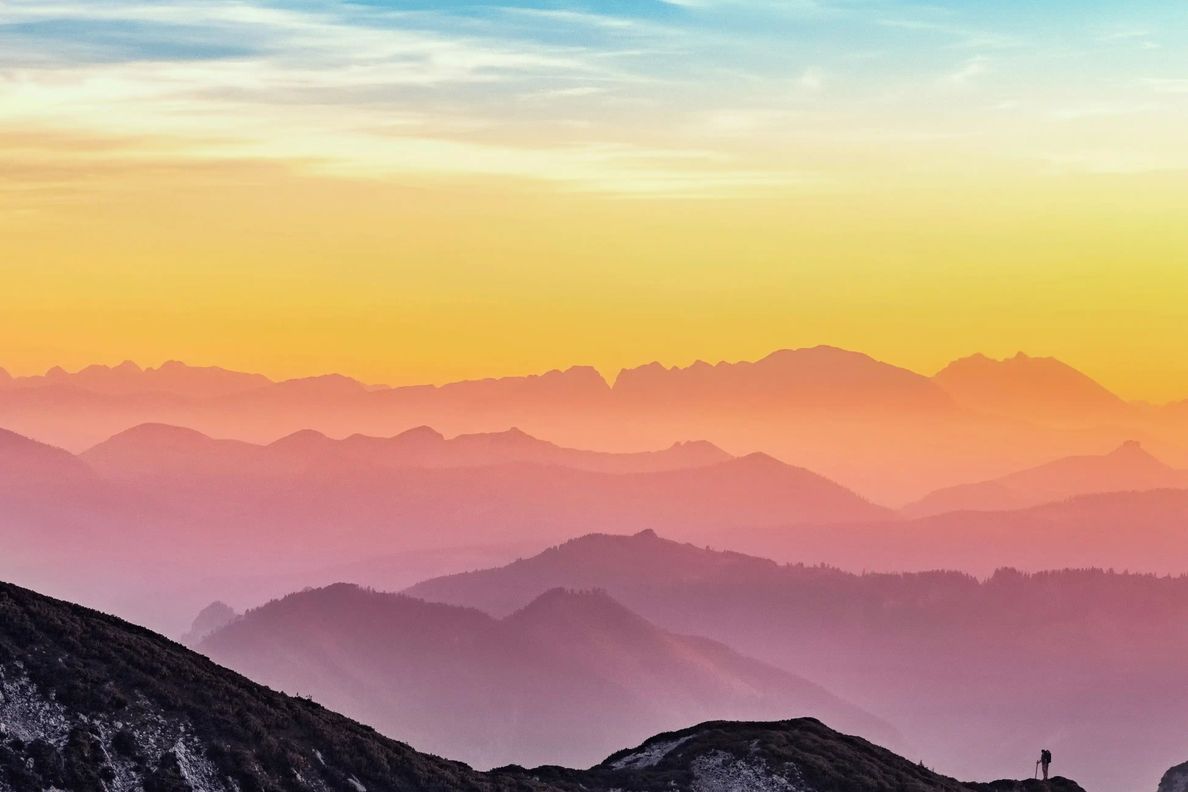 Silhouette Of Mountains